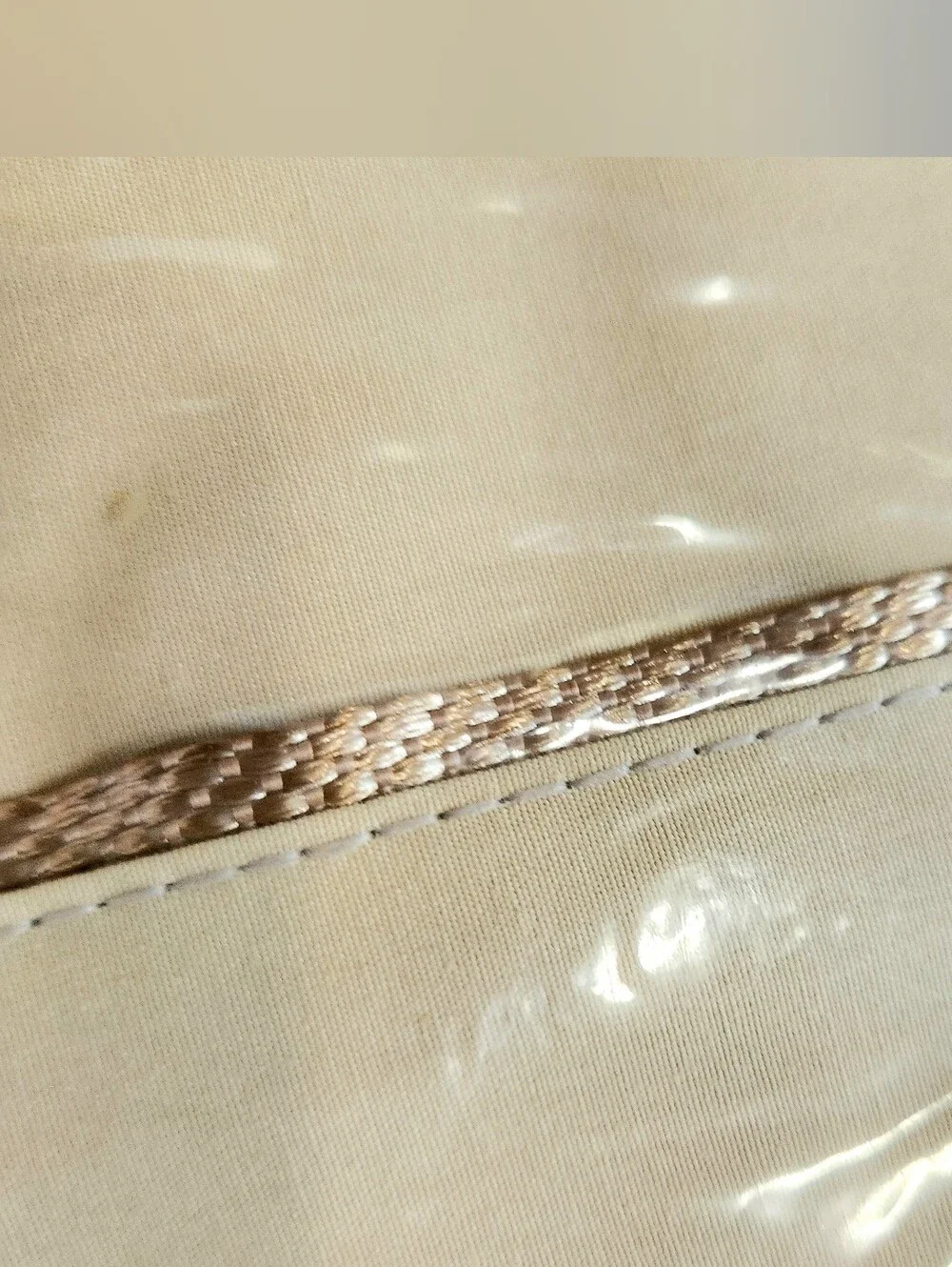 Springmaid King 300 Thread Count  Pima Cotton Blend Flat Sheet Tan Braid Trim
